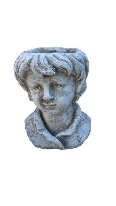 Cement Liam Head Planter Ornament
