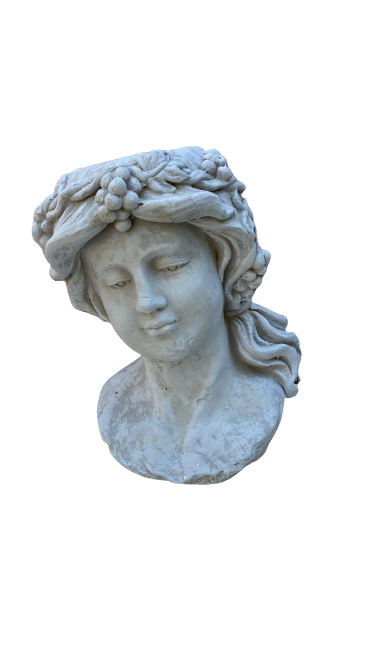 Cement Selene Head Planter Ornament