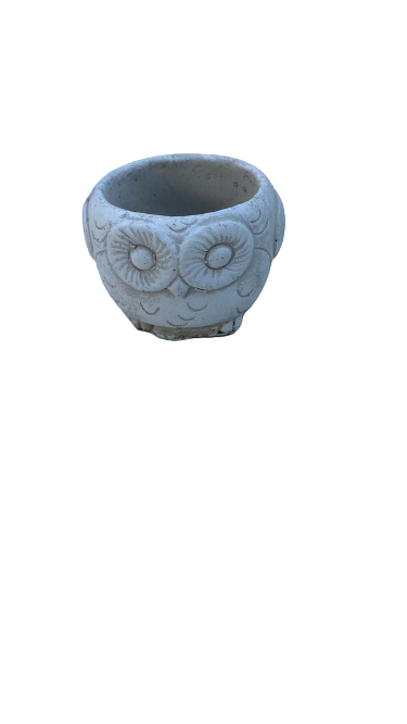 Small Cement Owl Pot Ornament(C22)